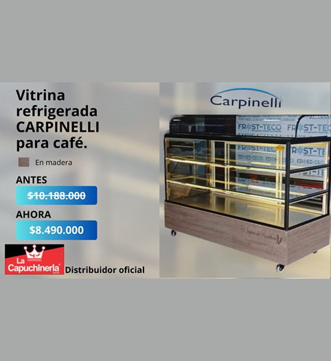 Vitrina Refrigerada CARPINELLI para café - En madera